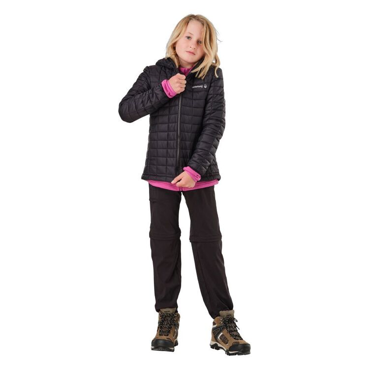Cederberg Youth Recycled Baffle Hooded Puffer Jacket Black
