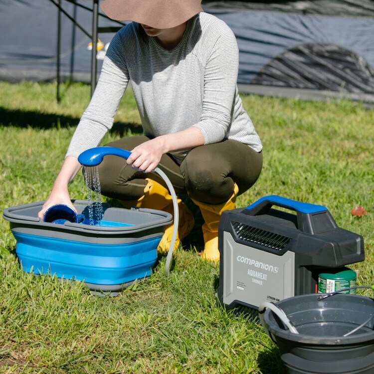Companion Aquaheat Lithium Gas Camping Shower Grey