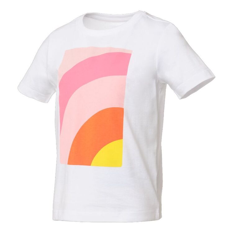 Cape Kids Girls Rainbow Tee White Ptd