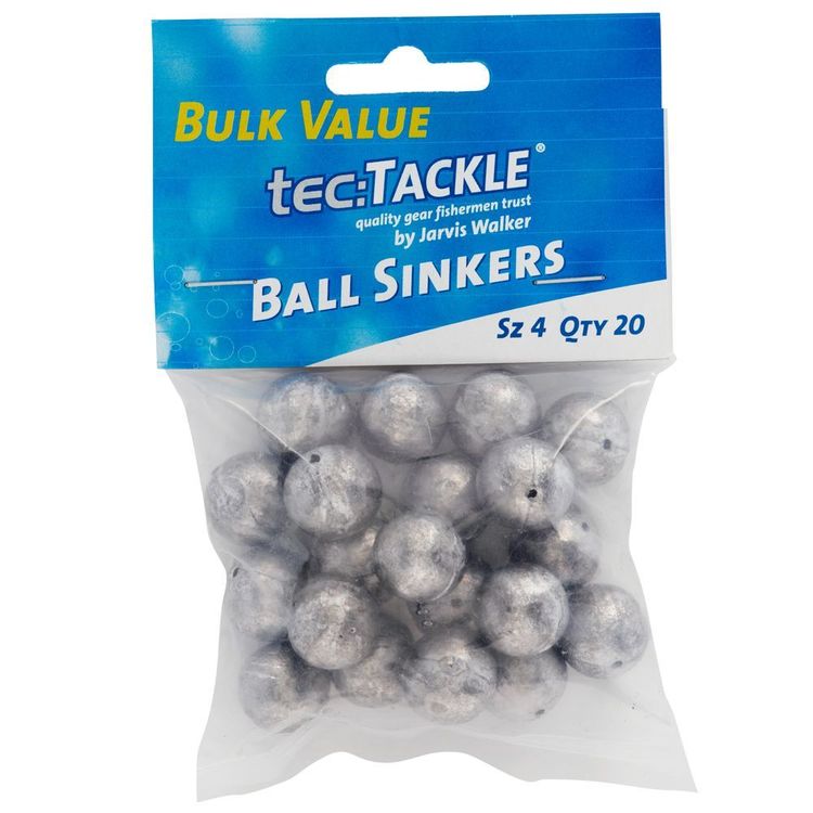 Jarvis Walker Tec Tackle Ball Sinkers Value Pack Silver