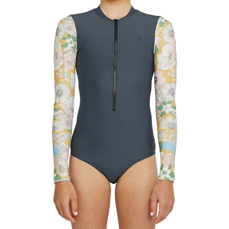 O'Neill Girls Long Sleeve Surfsuit Gunmetal Floral