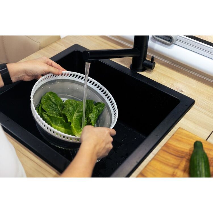 Pop Up Essentials Adjustable Colander Beige & Grey