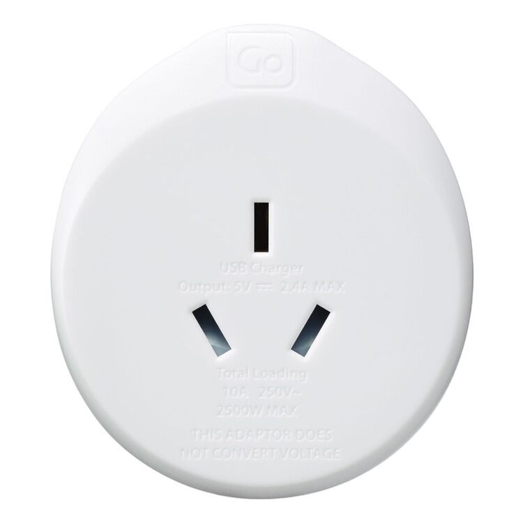 Go Travel Adaptor AUS-EU + USB White