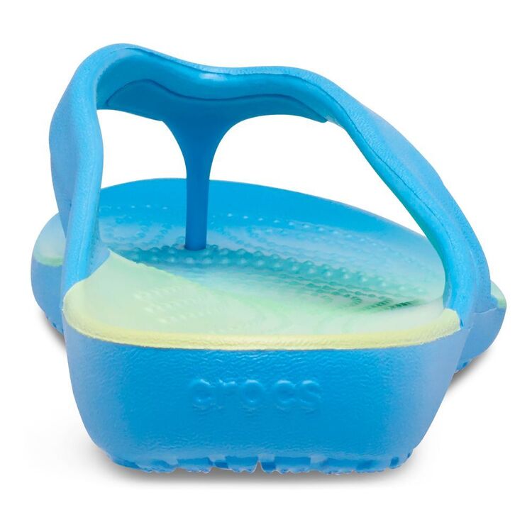 Crocs Women's Kadee II Seasonal Graphic Flip Thongs Powder Blue & Multicoloured