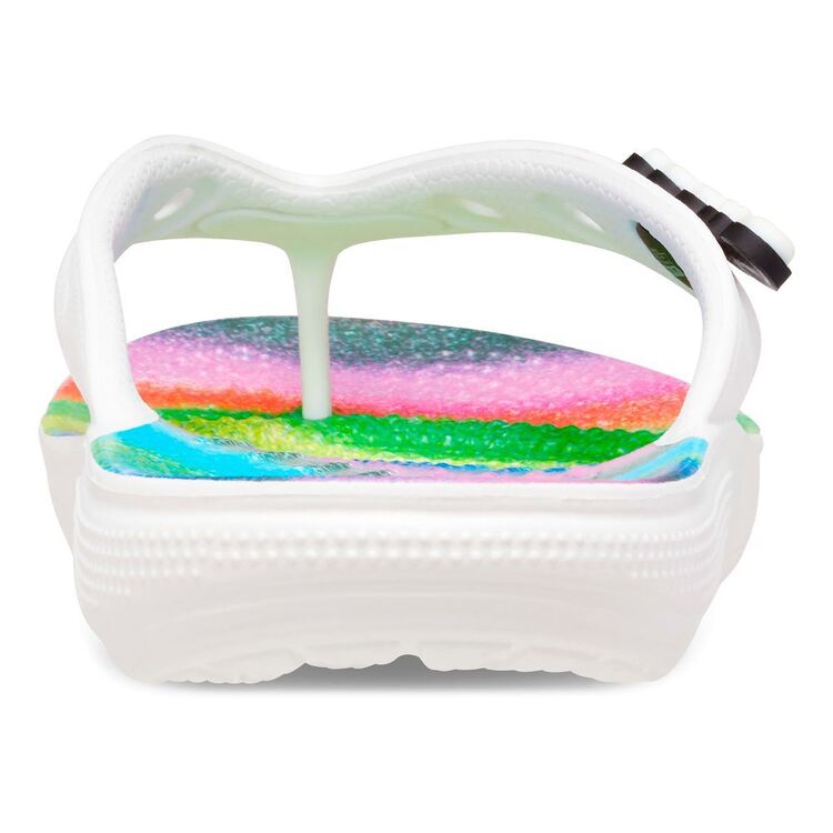 Crocs Unisex Classic Spray Dye Flip Thong White & Multicoloured