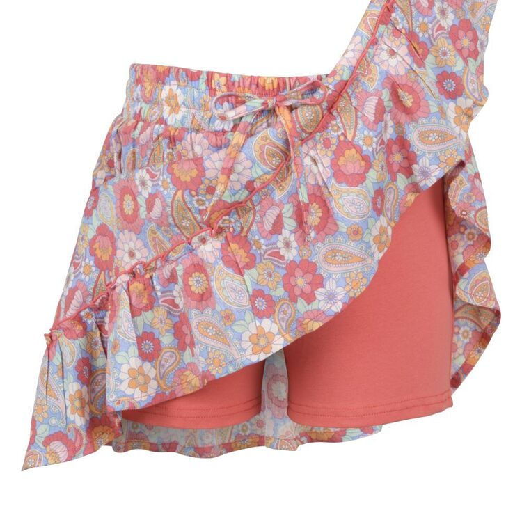 Trip In A Van Kids Printed Skirt Paisley Foral Aop