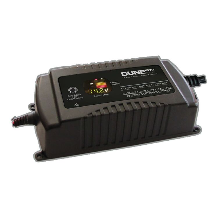 Dune 4WD 12/24V Auto Lithium Battery Charger Black 12A