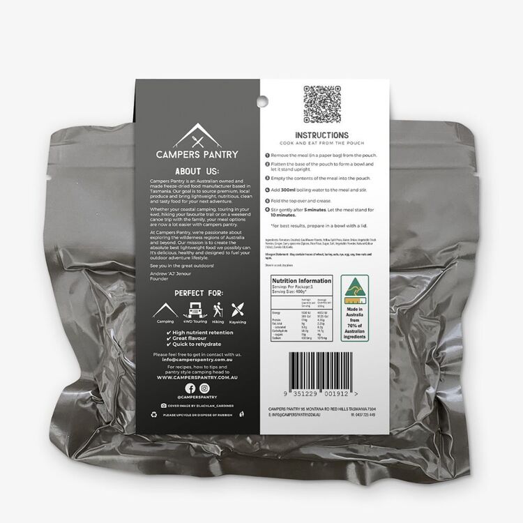 Campers Pantry Expedition Cauliflower Pea Dahl Single