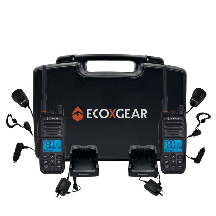 Ecoxgear 5 Watt UHF CB Radio Handheld Twin Pack Black 5 Watts