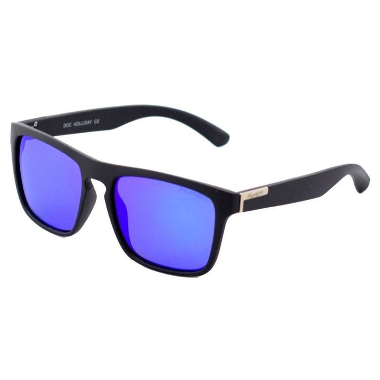Mangrove Jack's Doc Holliday Sunglasses Matte Black & Blue Revo One Size Fits Most