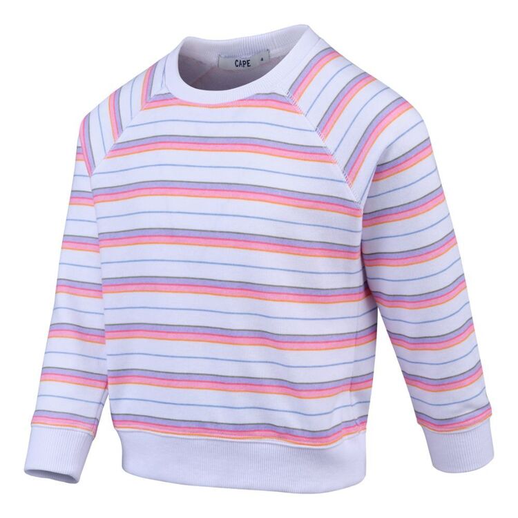 Cape Kids Girls Striped Crew Neck Fleece Striped