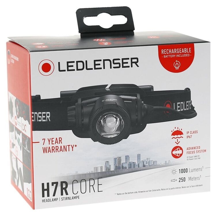 Led Lenser H7R Core 1000 Lumen Rechargeable Headlamp Black 1000 Lumens