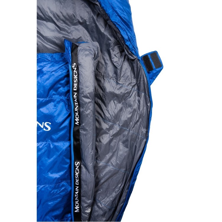 Mountain Designs Travelite 700 Large -3° Sleeping Bag Blue LHZ Surf The Web