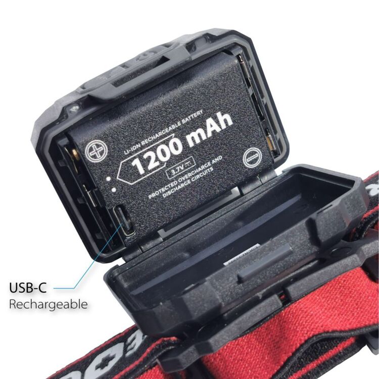 Life + Gear 650 Lumen Rechargeable Hybrid Headlamp Multicoloured 650 Lumens