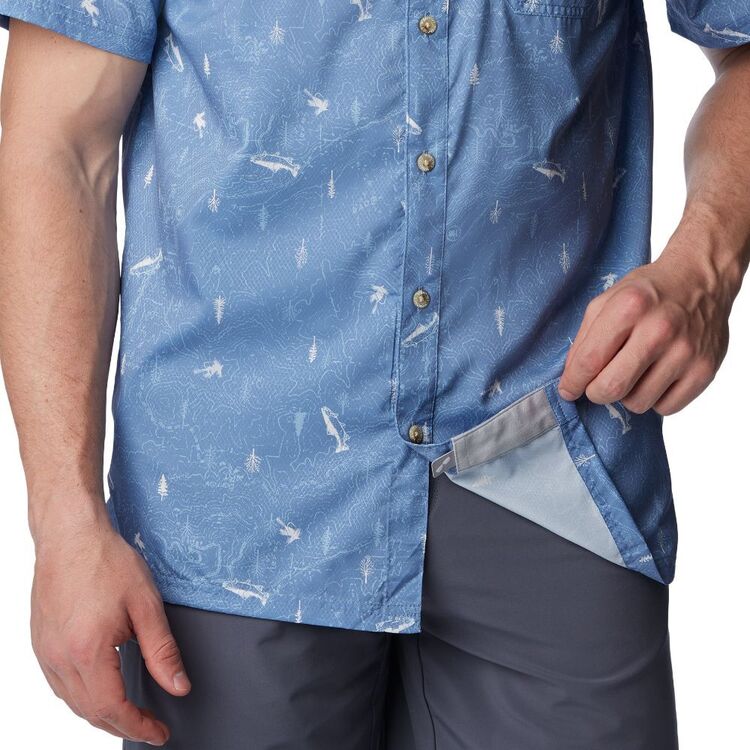 Columbia Men's Slack Tide Camp PFG Shirt Bluestone Trout