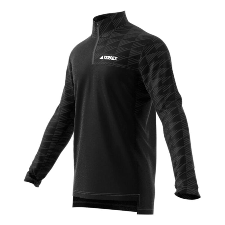 adidas Men's MT Half Zip Long Sleeve Tee Black