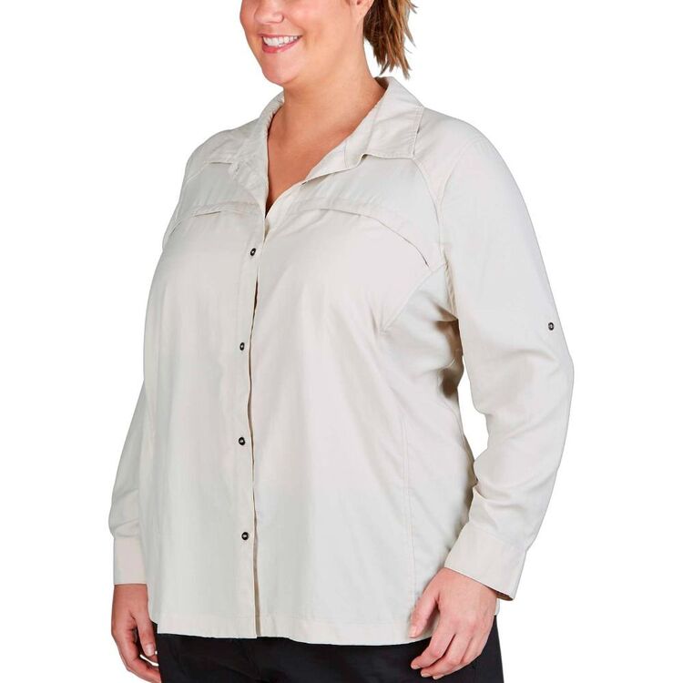 Gondwana Women's Kilalea Plus Size Long Sleeve Shirt Chalk