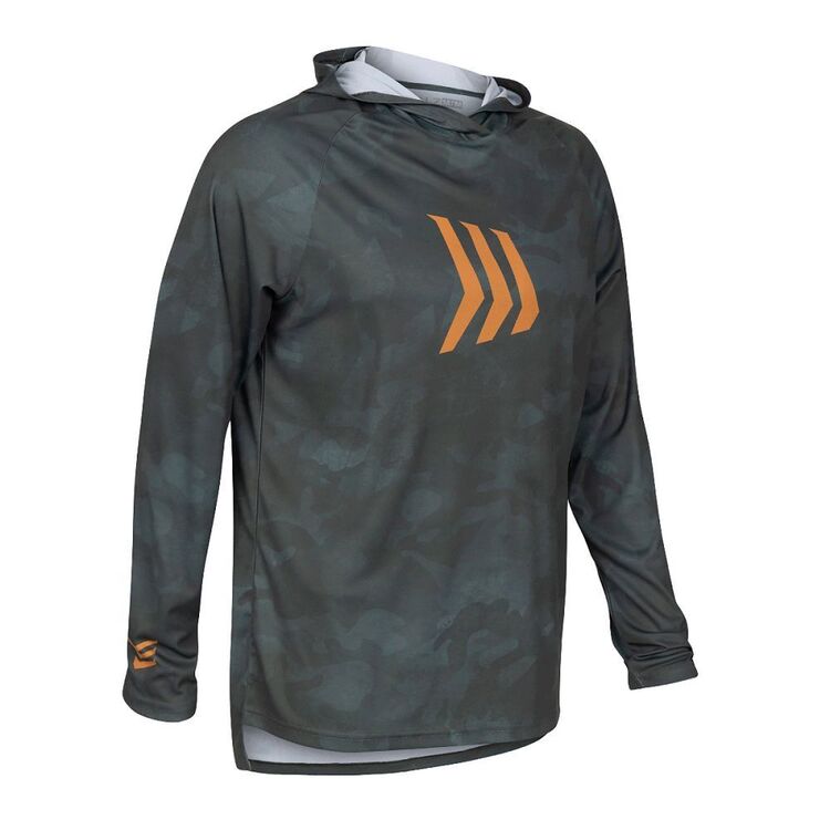 Gillz Pro Series UV Hooded Long Sleeve Performance Fishing Shirt Rifle Green Burnt