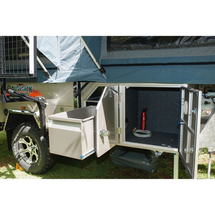 Austrack Savannah X Forward Fold Rear Slide Camper Trailer Grey