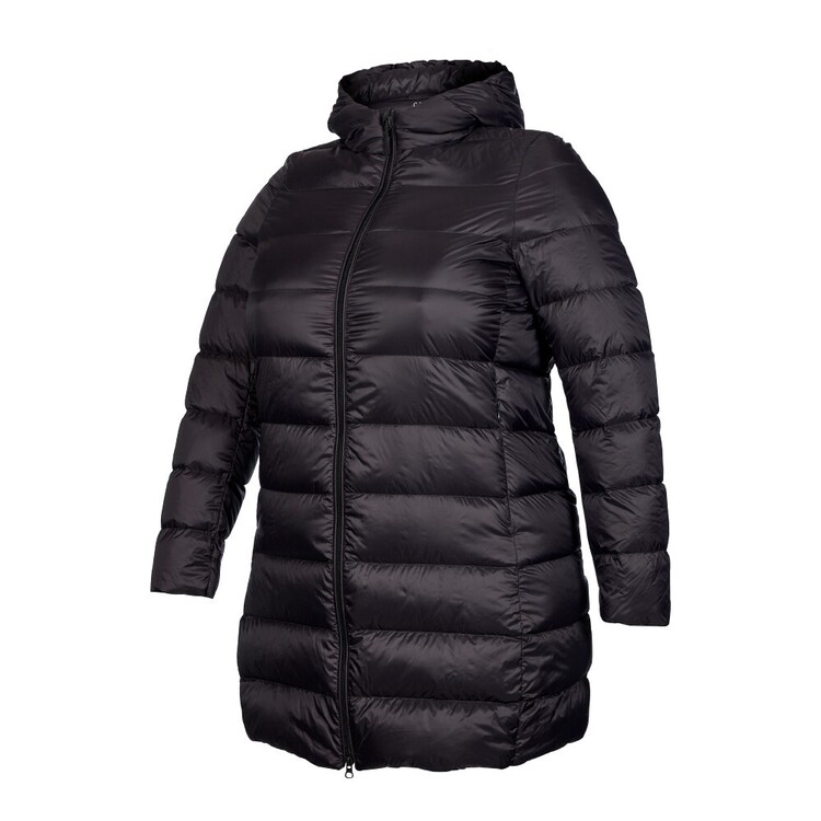Cape Women's Travel-Lite Long Line Hooded Plus Size Puffer Jacket Black