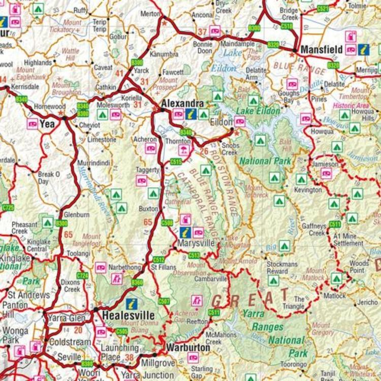 Hema Victoria State Map Multicoloured