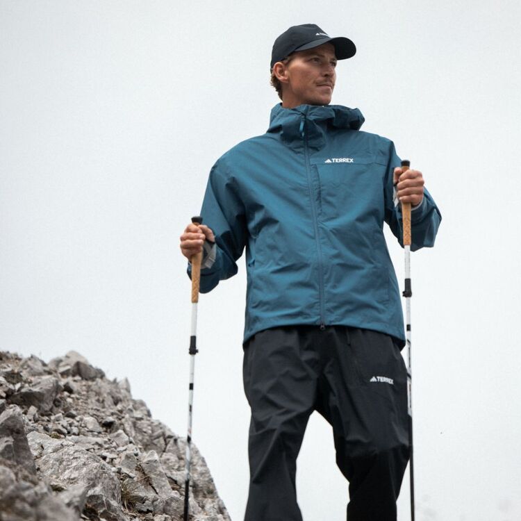 adidas Men's Terrex Multi Rain Jacket Steel/White