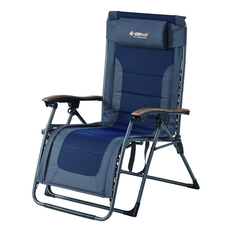 Oztrail Jumbo Sun Lounger Blue & Grey