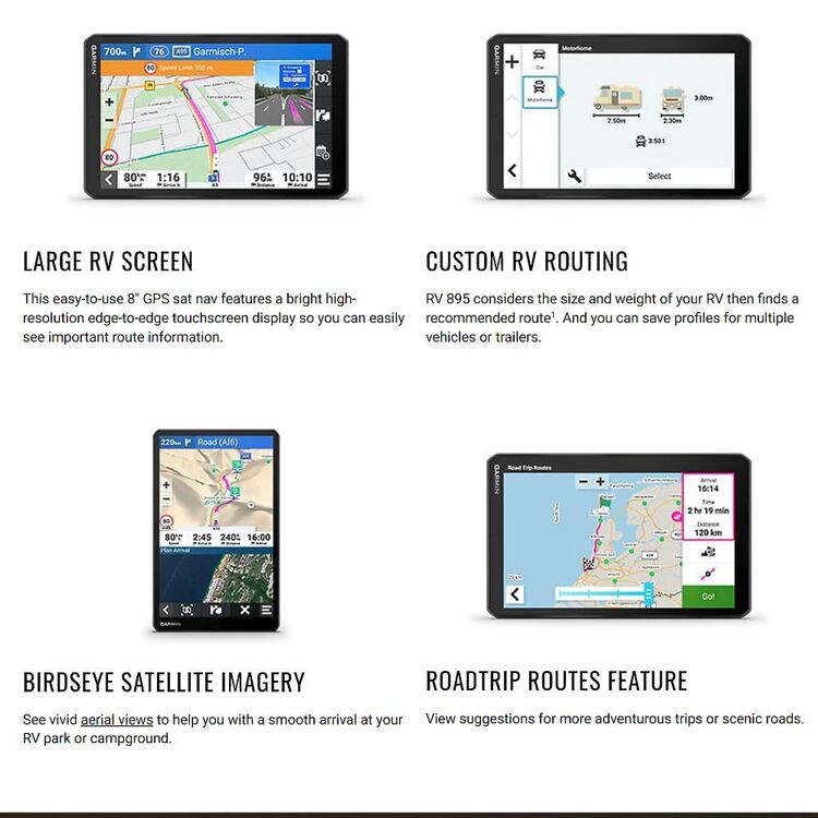 Garmin RV 895 8" RV Camper GPS Satellite Navigator Black