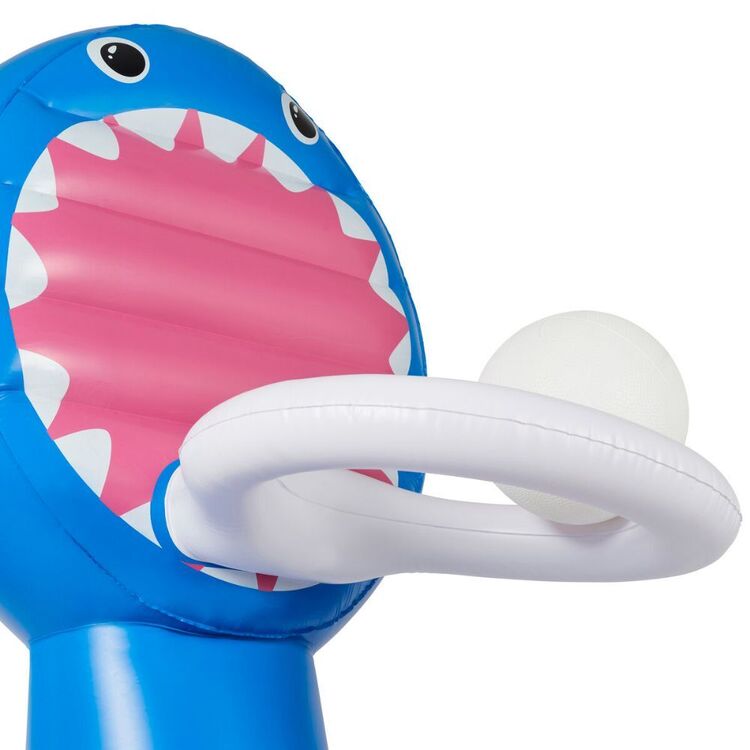 Coconut Grove Finn The Shark Giant Inflatable Basketball Set Blue