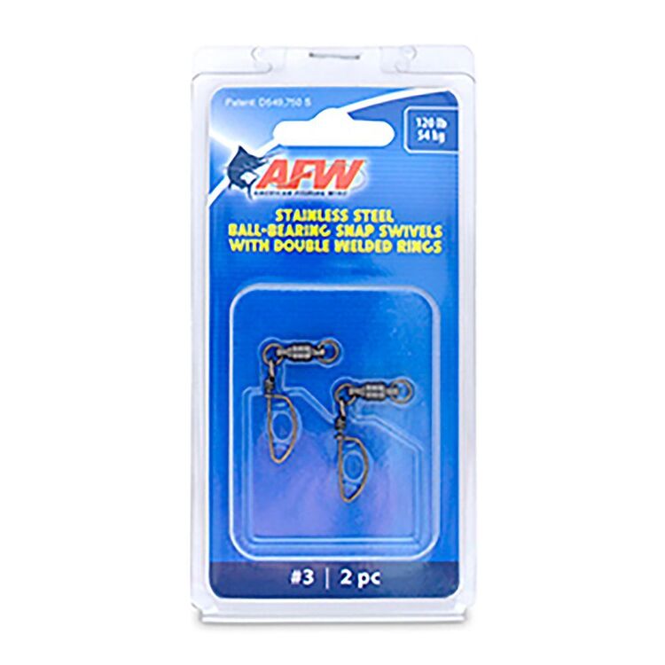 AFW Ball-Bearing Stainless Steel Snap Swivels Grey