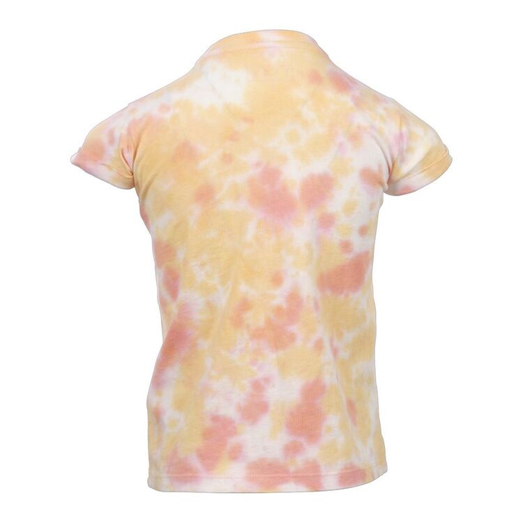 Trip In A Van Kids Cuff Tee Coral / Honey Tie Dye