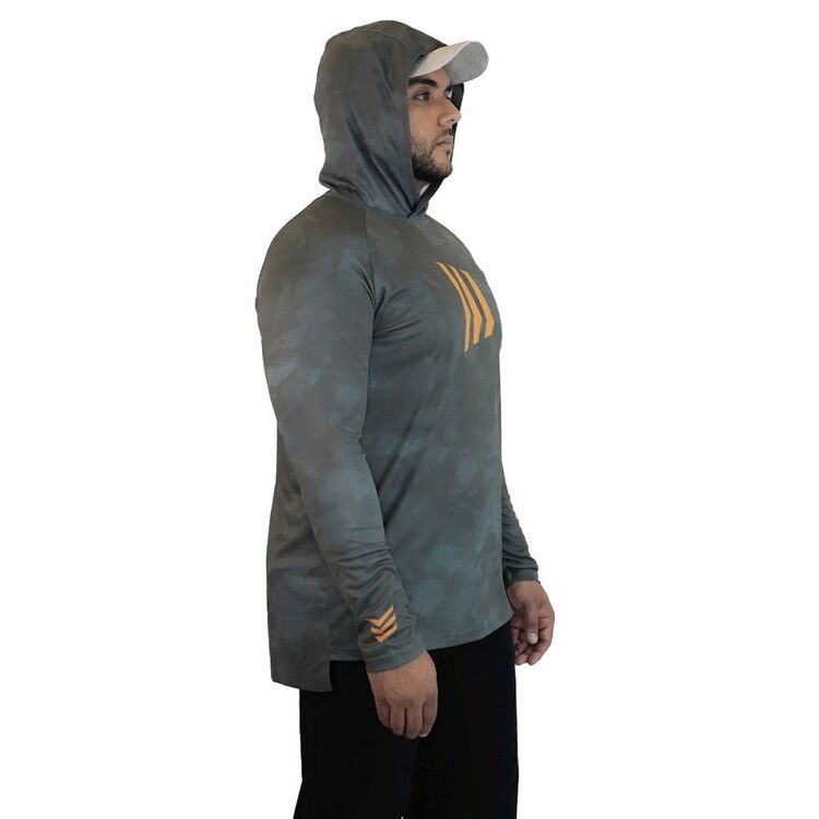 Gillz Pro Series UV Hooded Long Sleeve Performance Fishing Shirt Rifle Green Burnt