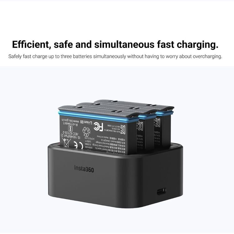 Insta360 ONE X3 360 Action Camera Fast Charge Hub Black