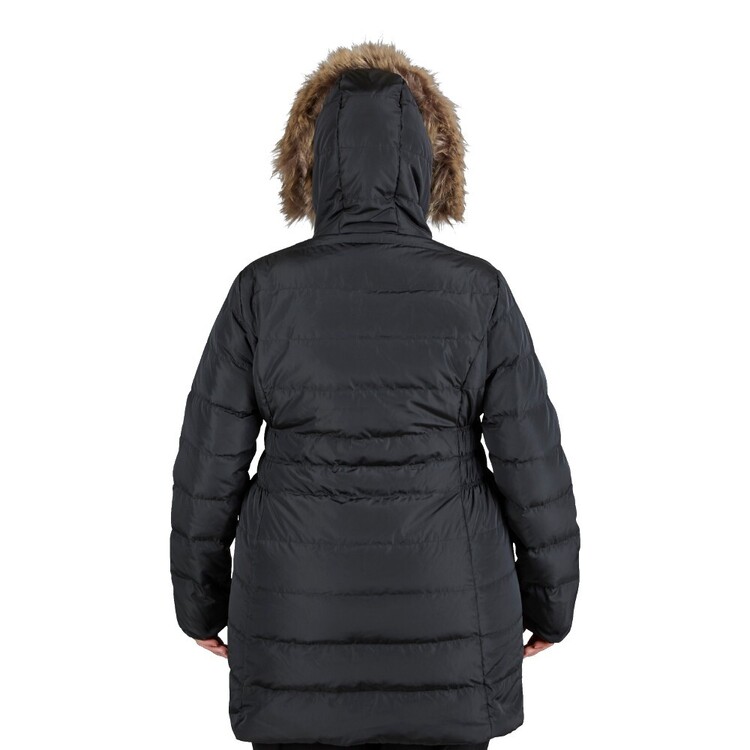 Gondwana Women's Cattai Long Plus Size Puffer Jacket Black