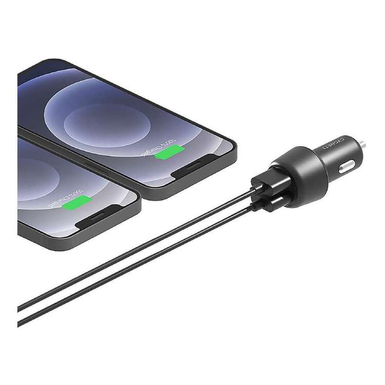 Cygnett 12W Dual USB-A Car Charger Black 12W