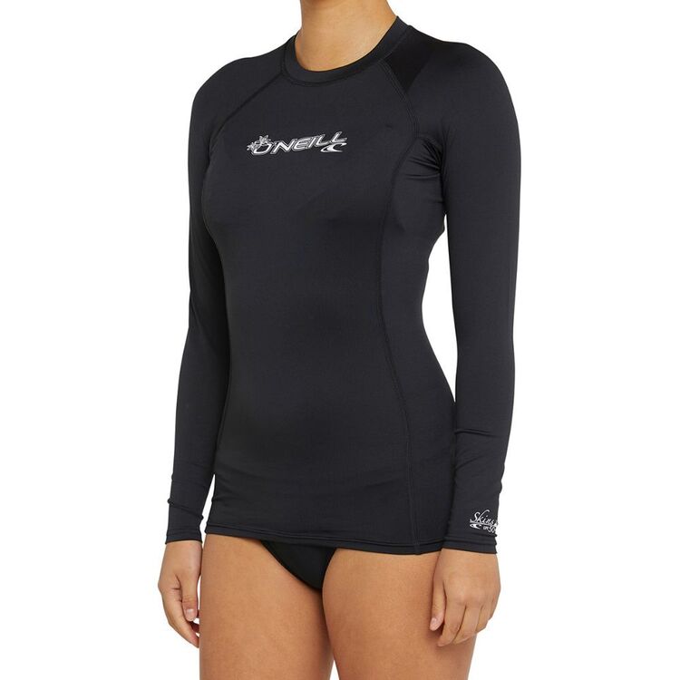 O'Neill Girls Basic 2 Long Sleeve Rash Vest Black
