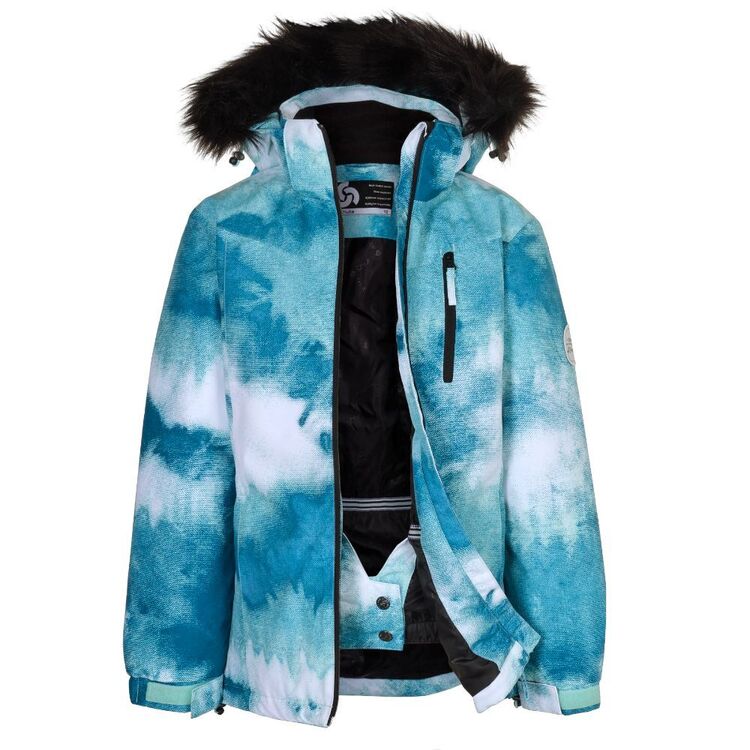 Chute Youth Tie Dye Snow Jacket Marine Teal & Beach Glass