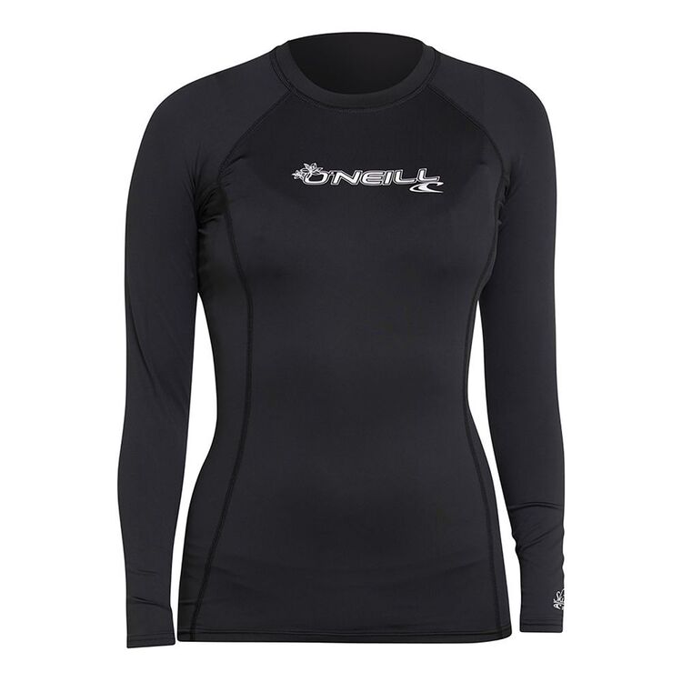 O'Neill Girls Basic 2 Long Sleeve Rash Vest Black