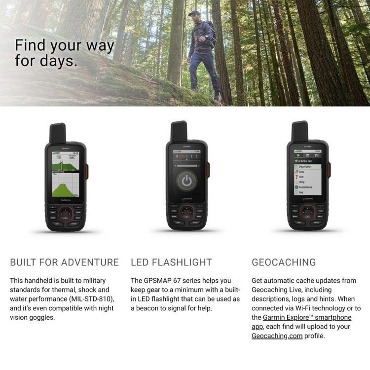 Garmin Handheld GPSMap 67i GPS Handheld and Satellite Communicator Orange & Black