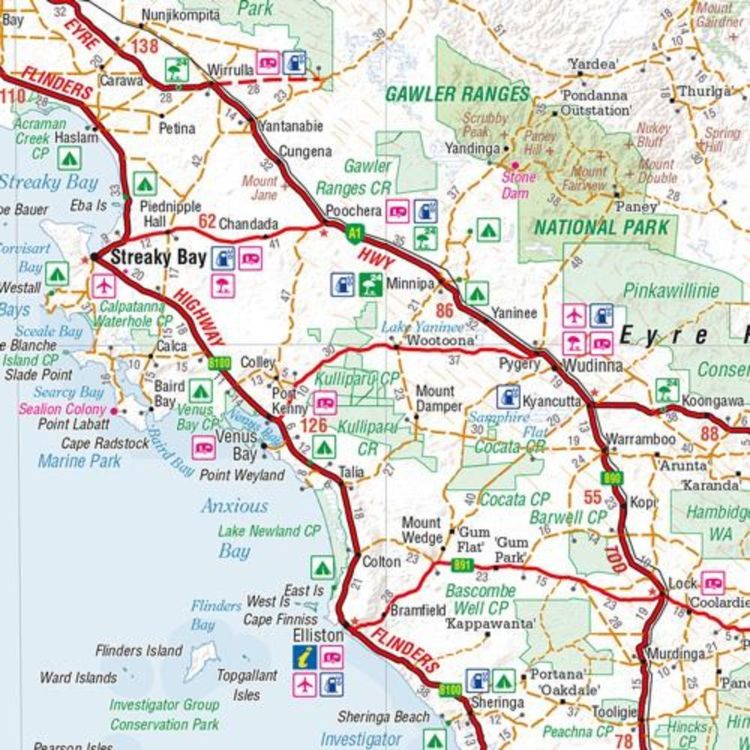 Hema South Australia State Map Multicoloured