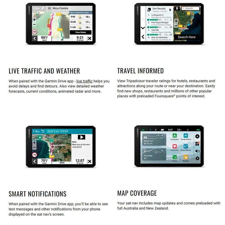 Garmin RVCAM 795 7" Camper GPS Satellite Navigator with Built-in Dash Cam Black