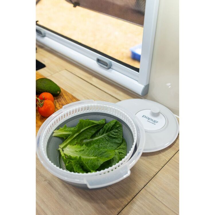 Pop Up Essentials Adjustable Colander Beige & Grey