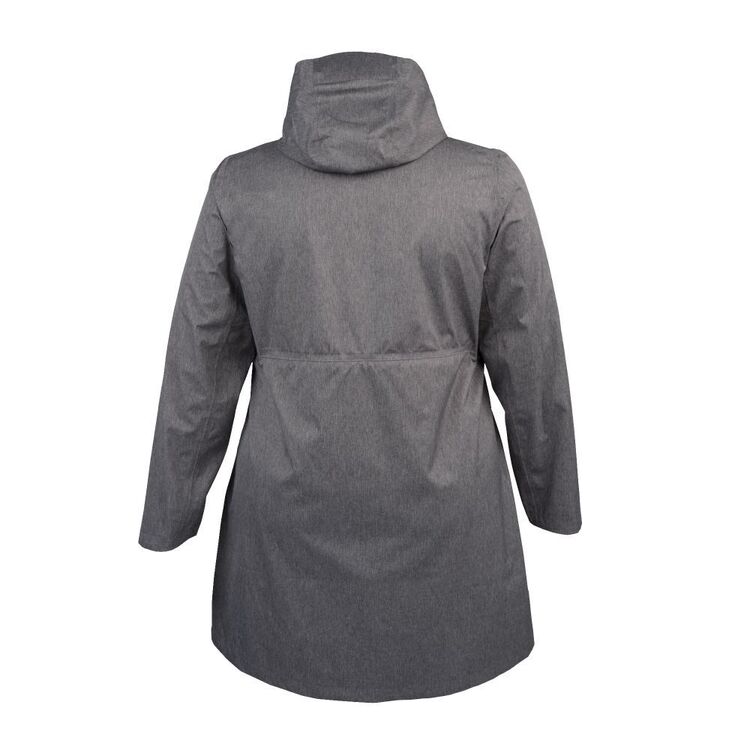 Cape Women's Baylee Long Rain Jacket Plus Size Charcoal Melange
