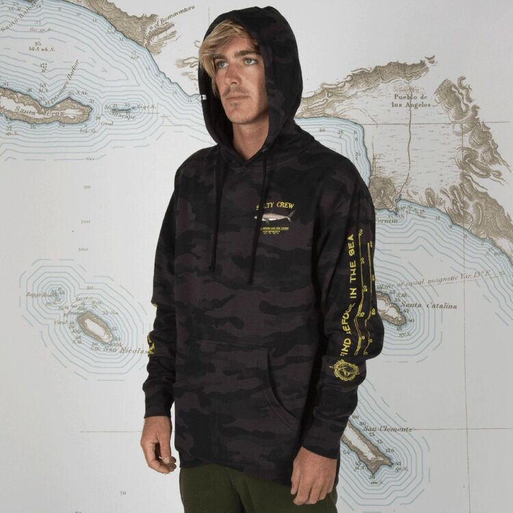 Salty Crew Bruce Fleece Hoodie Black Camo