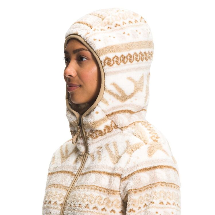 The North Face Women's Campshire Print Fleece Pullover Hoodie Gardenia White