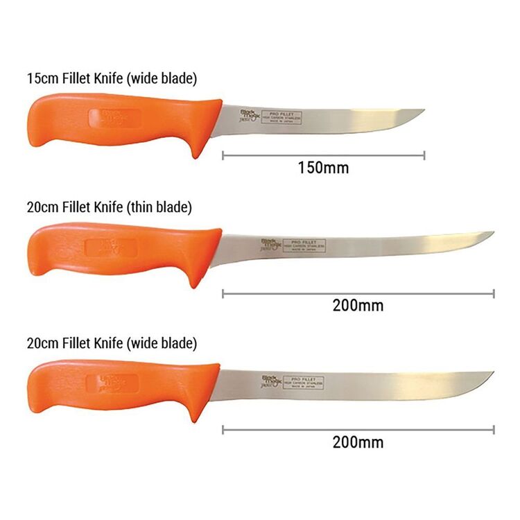 Black Magic Thin Blade Fillet Knife Orange 20 cm