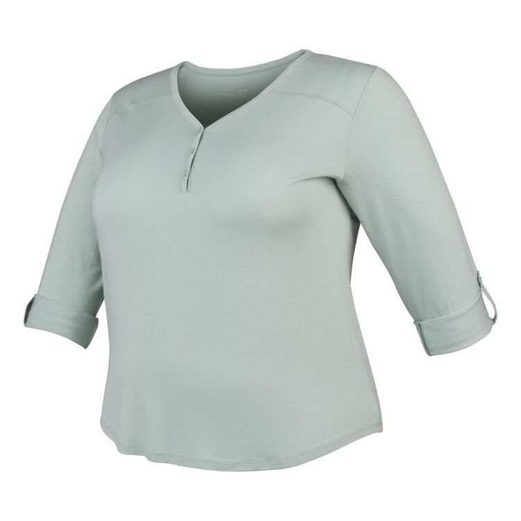 Gondwana Women's Warrie Henley Top Plus Size Sage