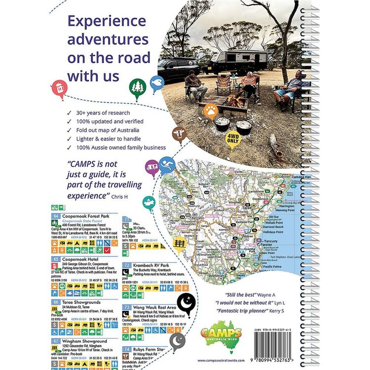 Camps 12 Australia Wide Free & Budget Camping Sites Guide Standard Edition Multicoloured A4