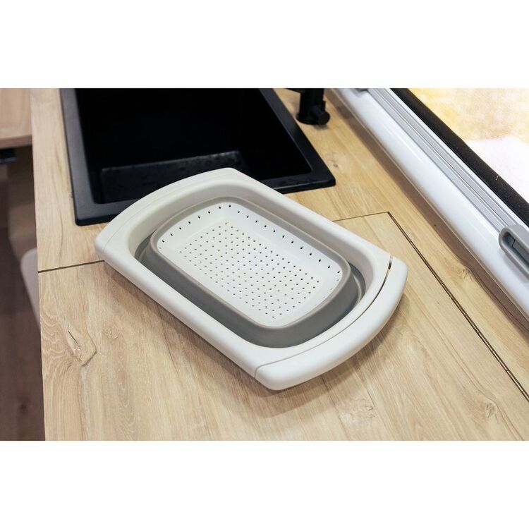 Pop Up Essentials Adjustable Colander Beige & Grey