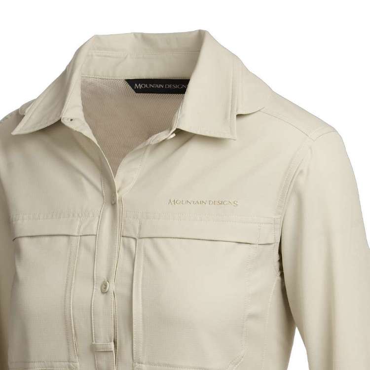 Mountain Designs Women's Florentine Long Sleeve Hiking Shirt Sand